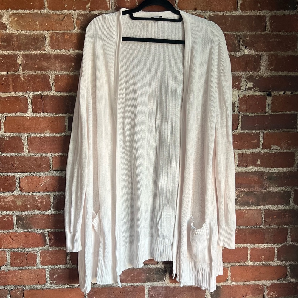 White Open-Front Cardigan with Pockets | Nine West